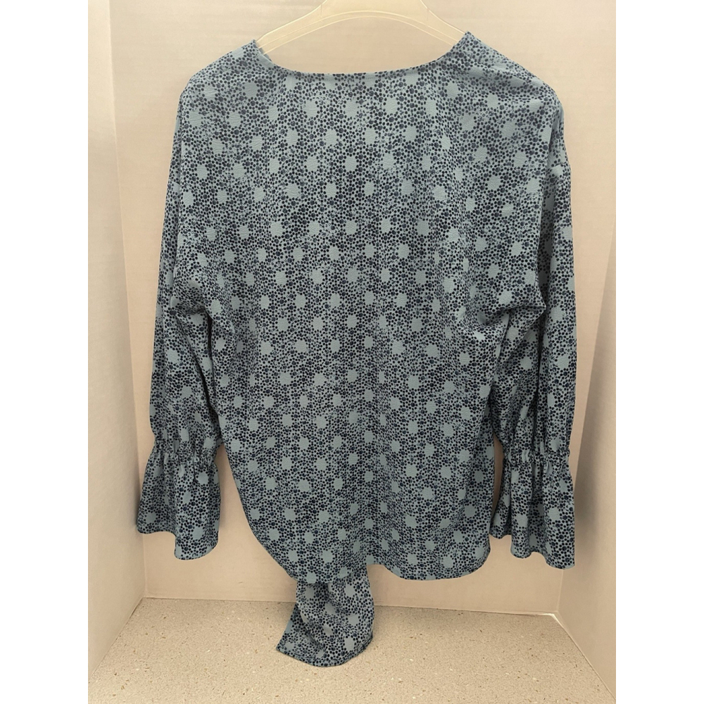 Juicy Couture Blue Geometric Size Small Women Bell Sleeve Top - Picture 3 of 7